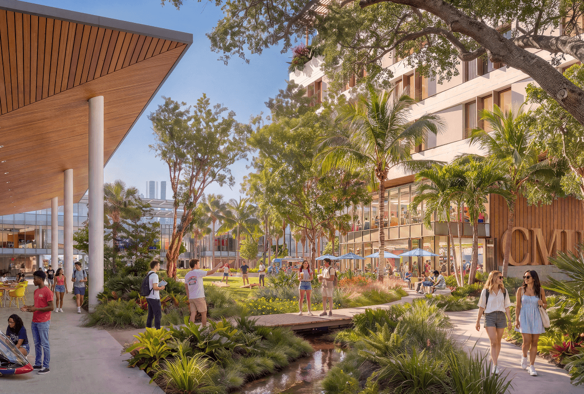 A conceptual rendering of the CMU Miami campus