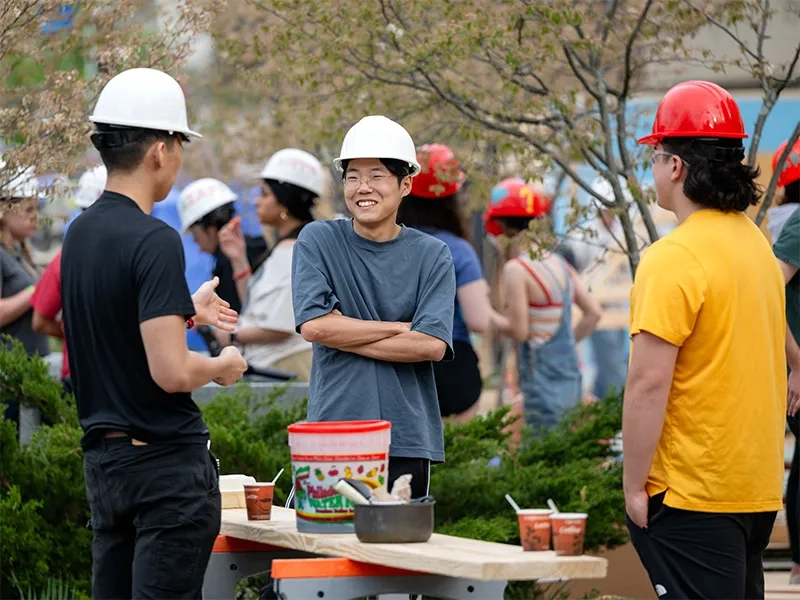 Students building booths for the 2024 Spring Carnival.