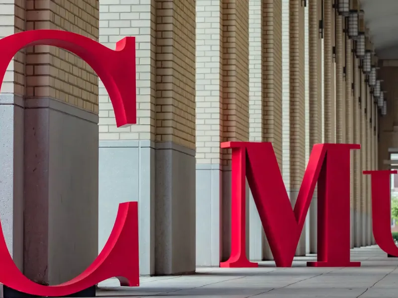 CMU letters near a building