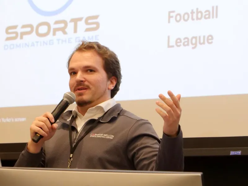 Ron Yurko speaking at an event