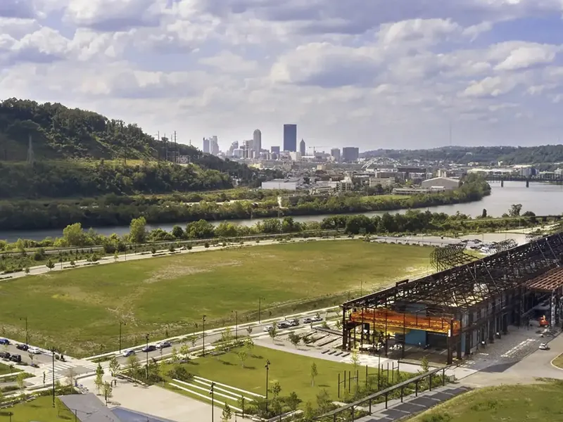 Mill 19, a former steel mill converted into an advanced manufacturing facility in Southwestern Pennsylvania, houses regional partners in the Resilient Energy Technology and Infrastructure (RETI) Consortium.
